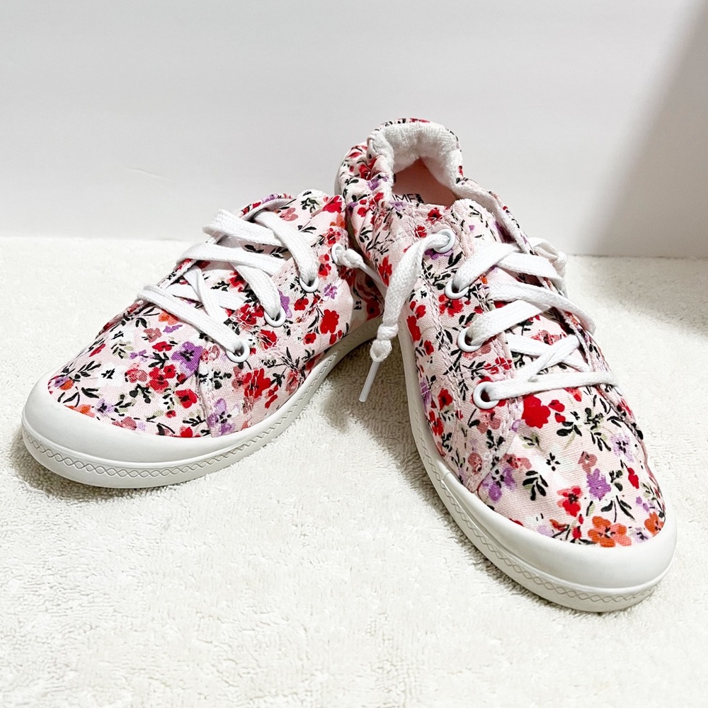 [Time & Tru] Slip On Sneakers Floral Print Canvas Spring Summer Girlie 7